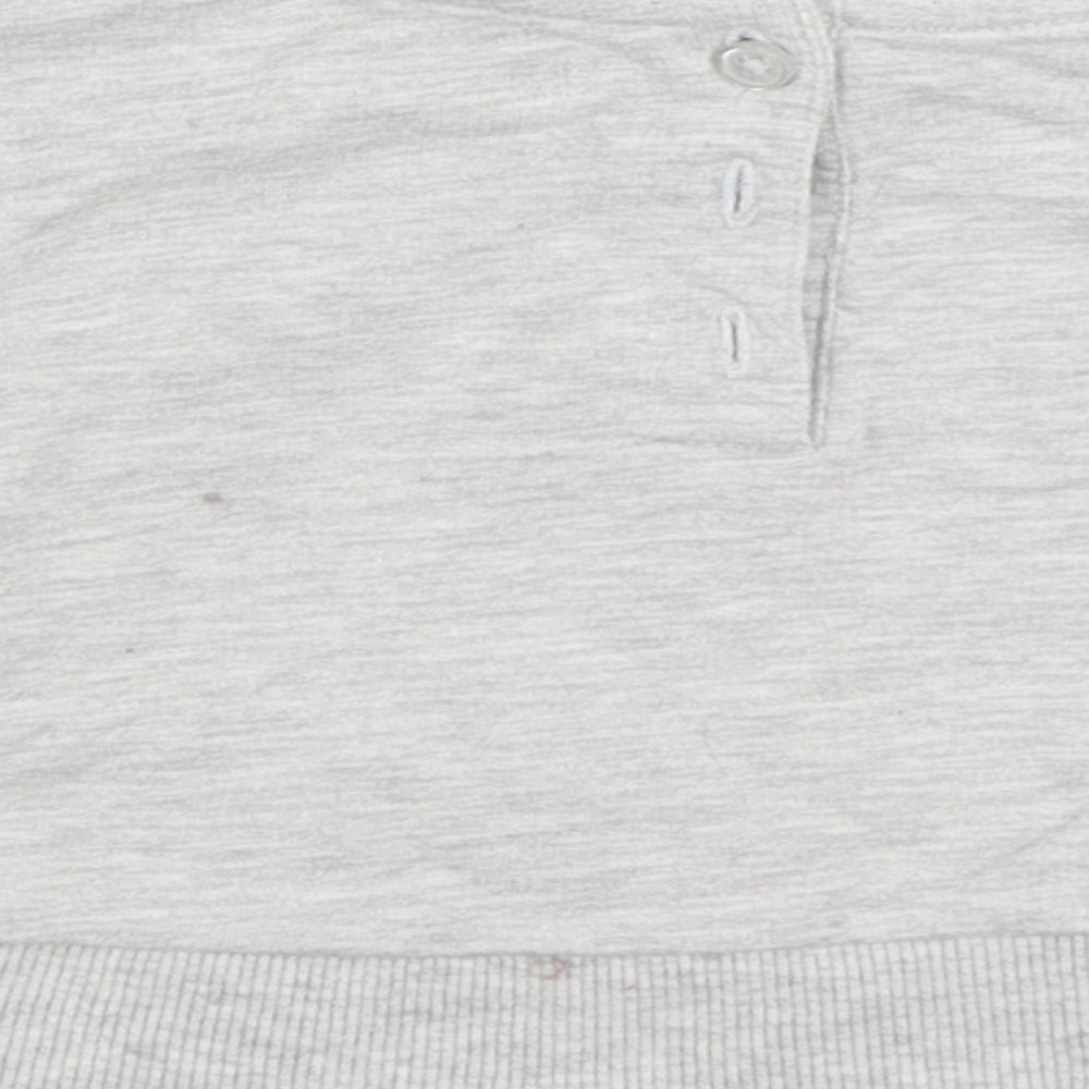 V By Very Baby Grey Cotton Pullover Jumper Size 0-3 Months Button - Rainbow Happy