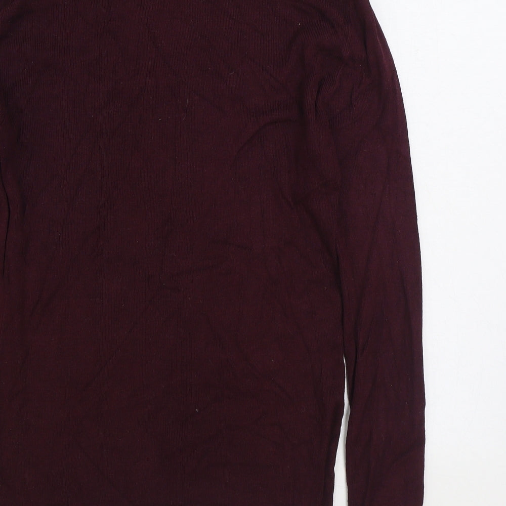 Primark Womens Purple Roll Neck Viscose Pullover Jumper Size 14