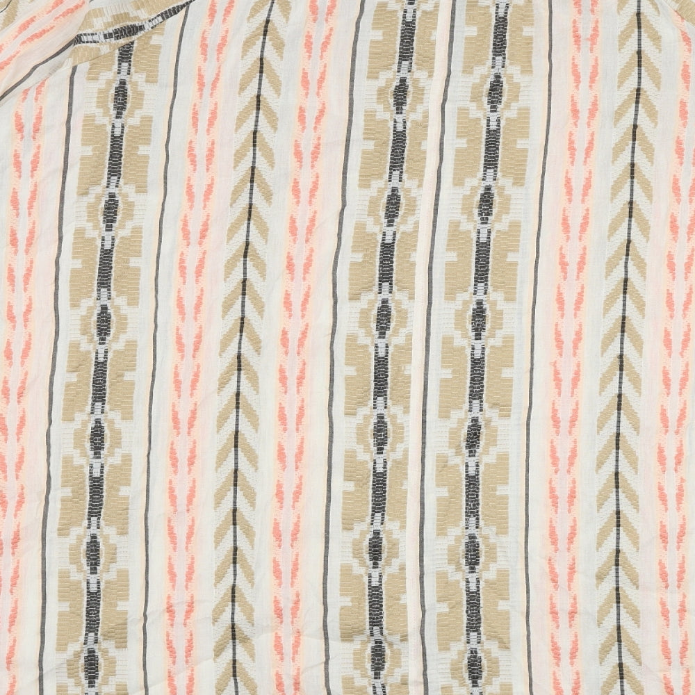 Marks and Spencer Womens Multicoloured Striped Cotton Shift Size 22 Round Neck Pullover