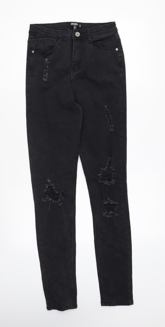 Womens UK Size 8 Missguided Regular Fit Skinny Black Jeans