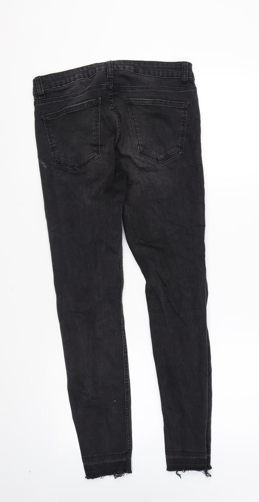Zara Womens Black Cotton Skinny Jeans Size 8 L26 in Regular Zip