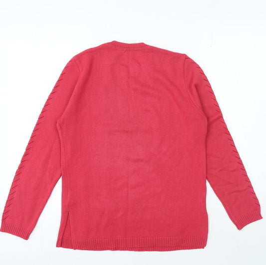 Womens UK Size M Preworn Pink Pullover Jumper
