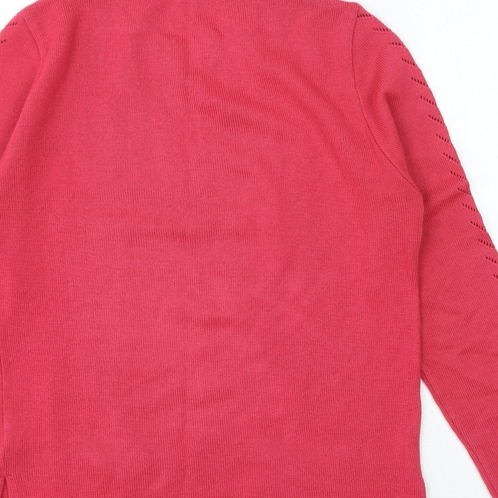Womens UK Size M Preworn Pink Pullover Jumper