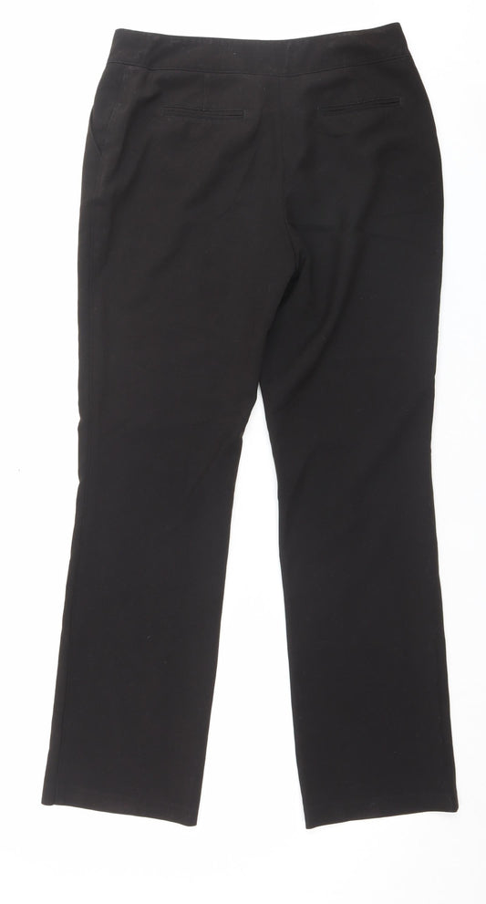 George Womens Black Polyester Trousers Size 10 L30 in Regular Button