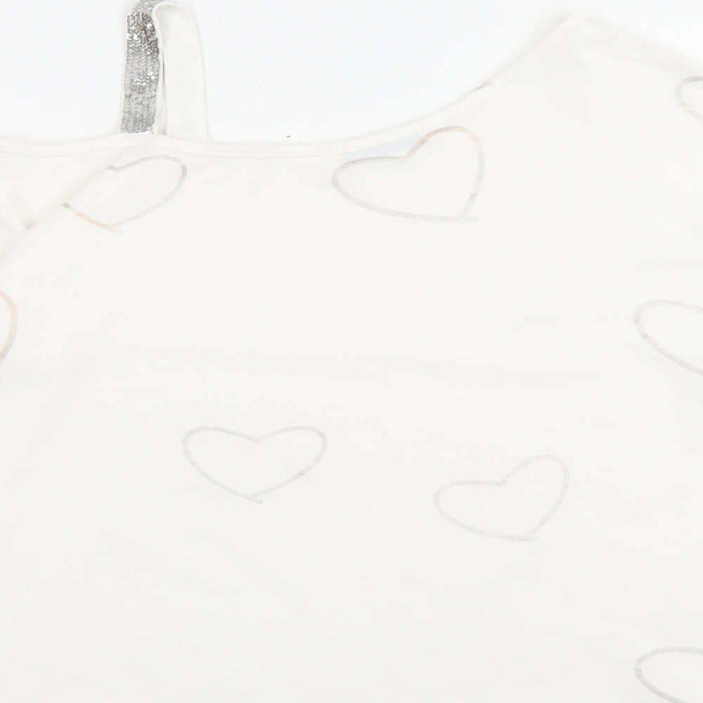 Womens UK Size M Sheilay White Basic T-Shirt