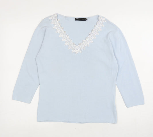 Womens UK Size M Debbie Morgan Blue Pullover Jumper