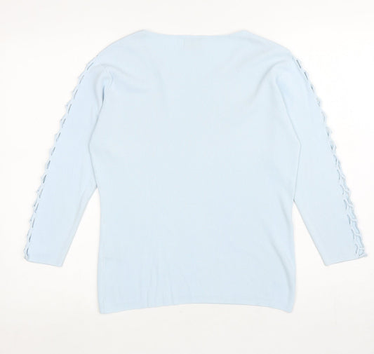 Womens UK Size S Roman Blue Basic T-Shirt