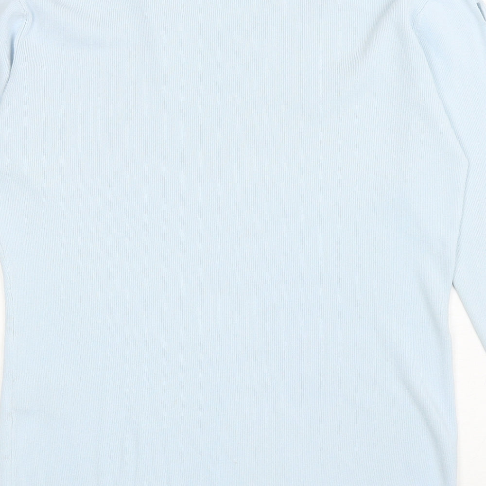Womens UK Size S Roman Blue Basic T-Shirt