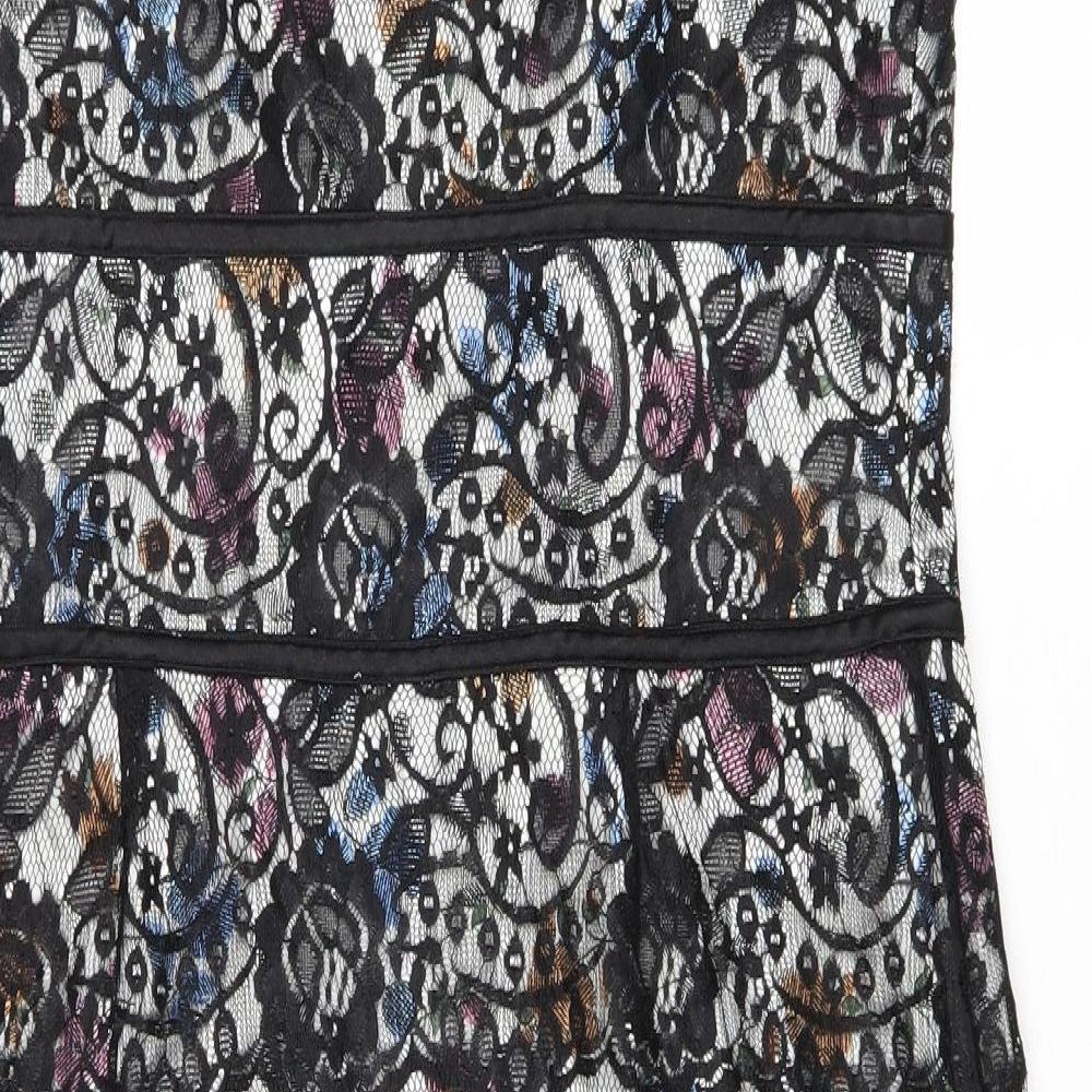 Trinny & Susannah Womens Multicoloured Floral Polyester Tank Dress Size 14 Sweetheart Zip