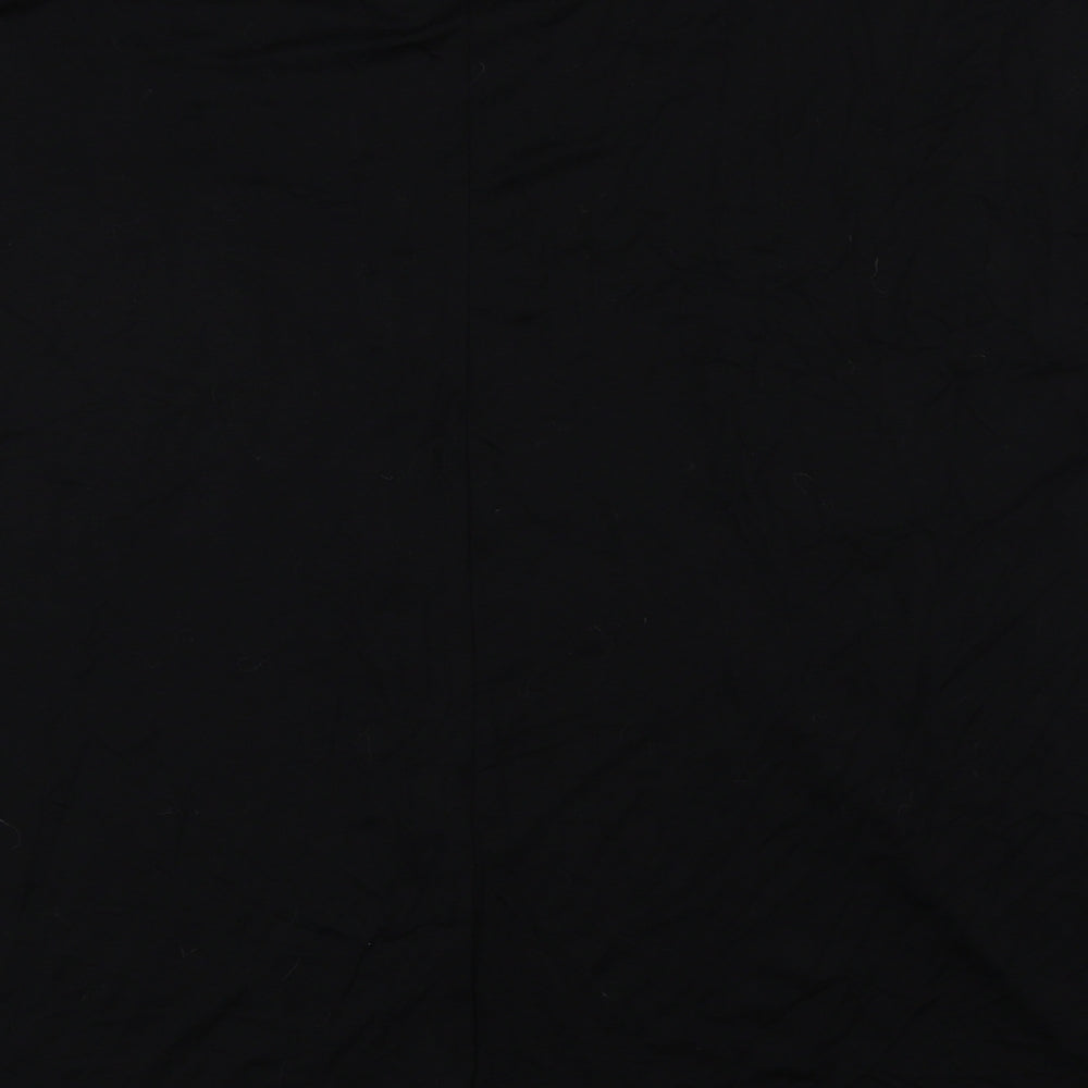 F&F Womens Black Viscose Basic Blouse Size 10 Round Neck - Mickey Reindeer