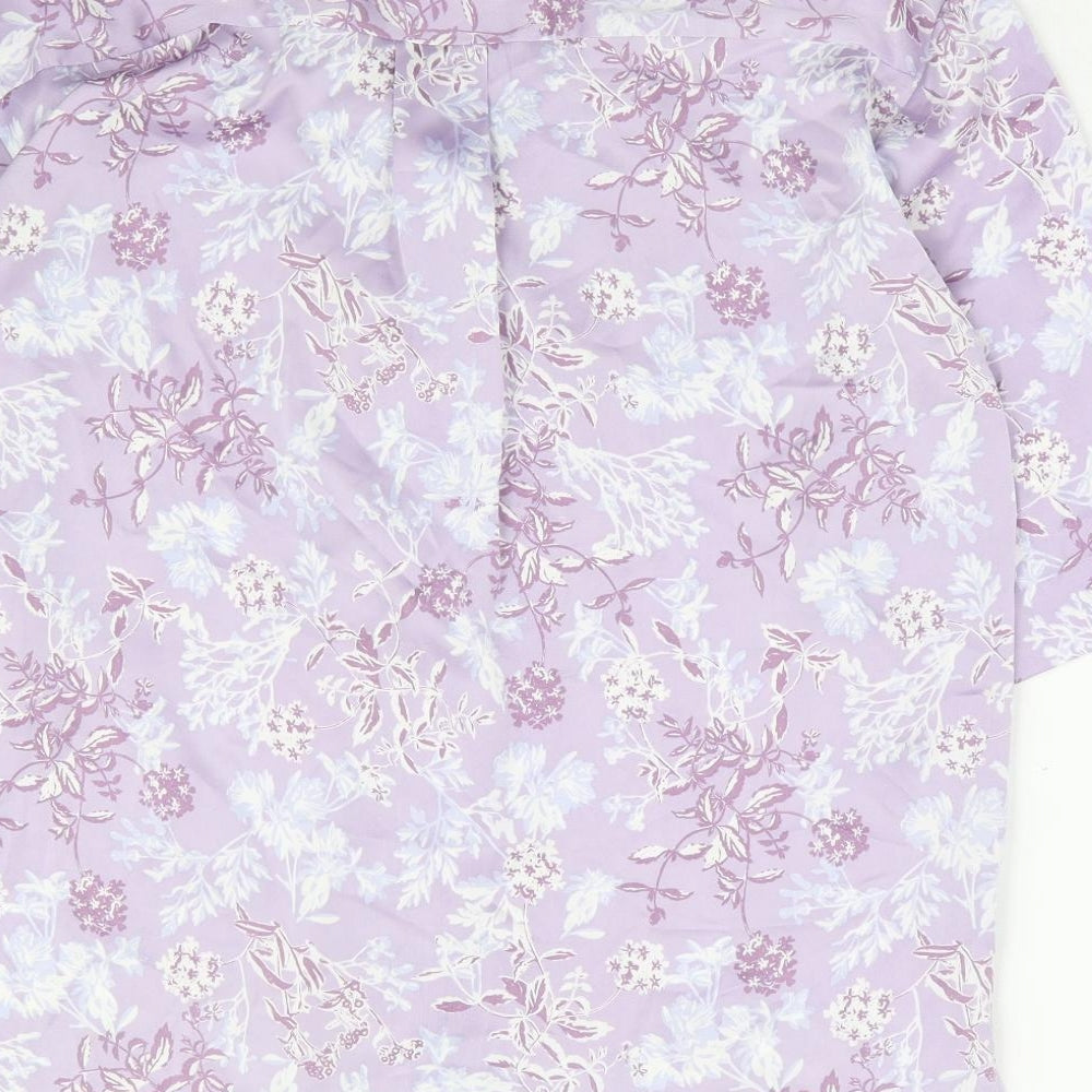 Womens UK Size S Zara Purple Basic Button-Up