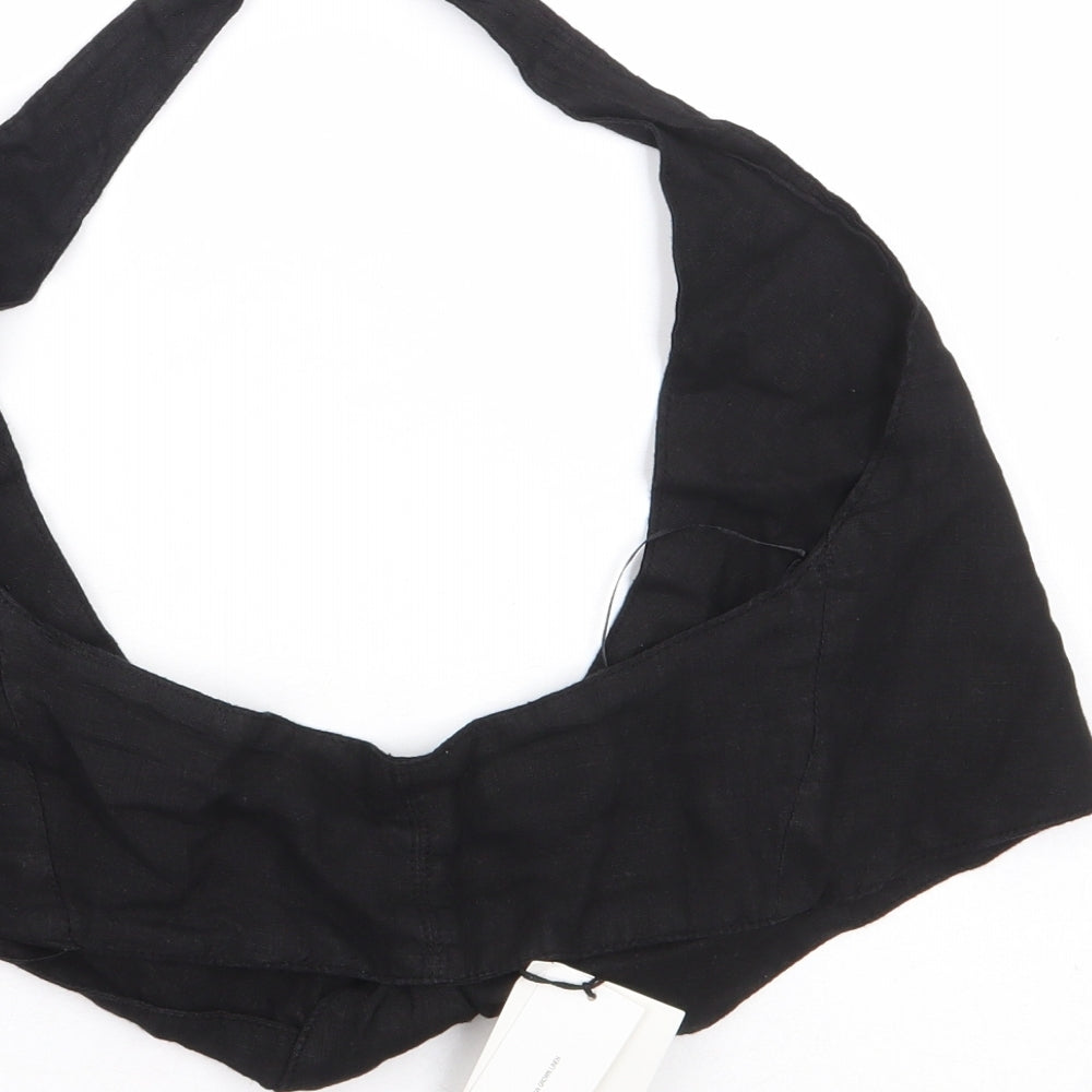 Womens UK Size S Zara Black Cropped Tank