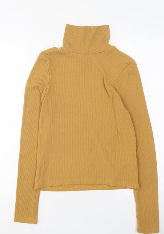 Cooperative Womens Yellow Polyester Tunic Polo Size XS Roll Neck