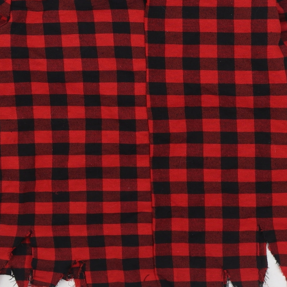 Christys Dress Up Boys Red Gingham Polyester Basic T-Shirt Size 9-10 Years Round Neck Hook & Loop - Werewolf Dress Up