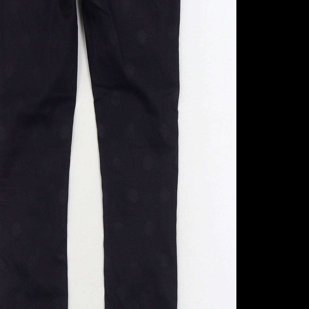 South Womens Black Polka Dot Cotton Straight Jeans Size 10 L29 in Regular Zip
