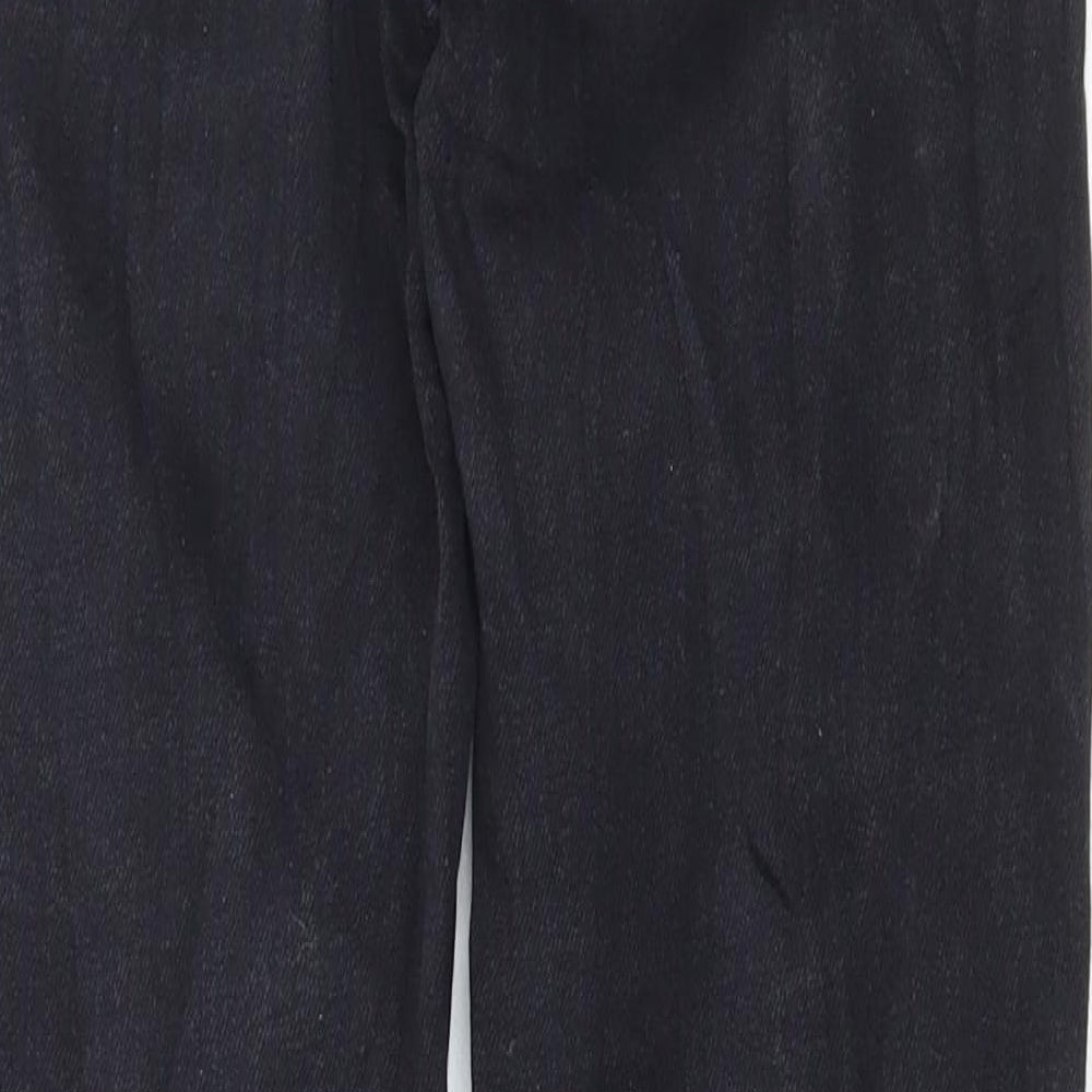 Denim & Co. Womens Black Cotton Straight Jeans Size 6 L28 in Regular Button