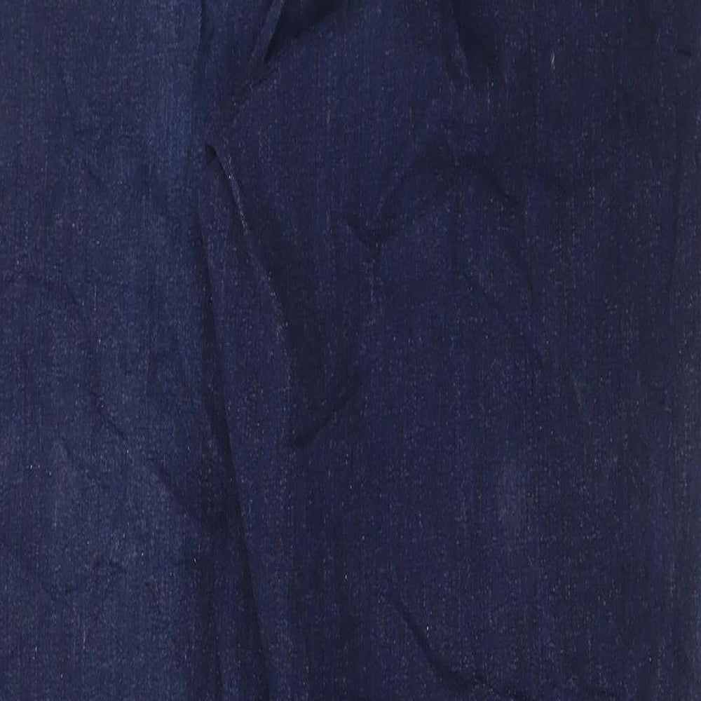 Evans Womens Blue Cotton Straight Jeans Size 36 in L29 in Regular Button