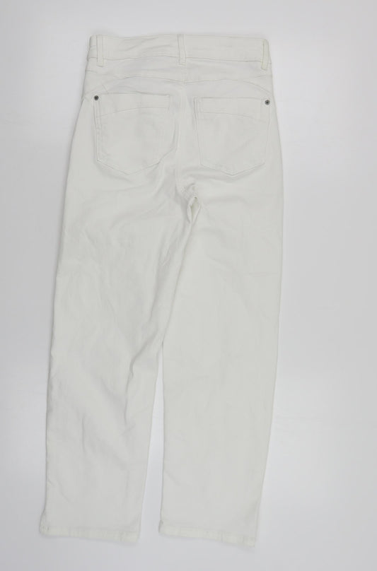 Womens UK Size 8 Marks and Spencer Regular Fit Straight White Jeans