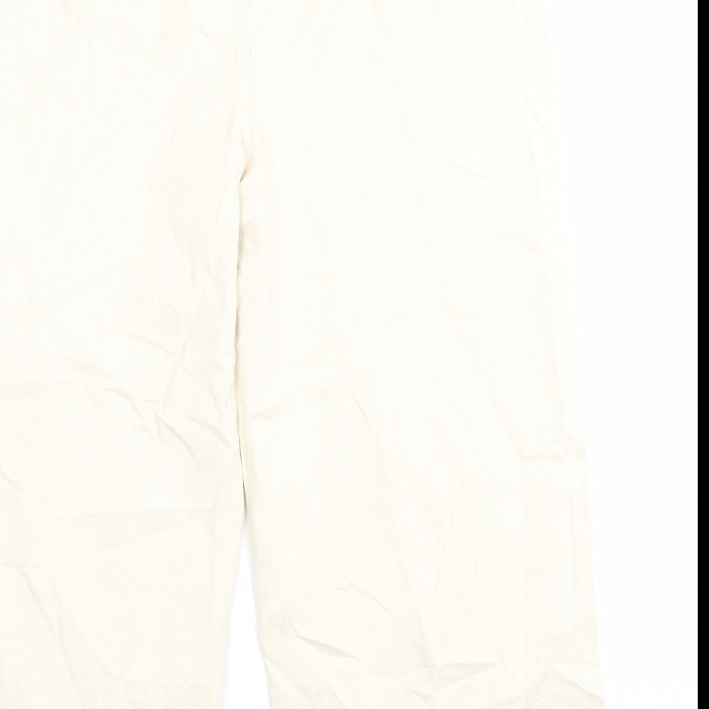 Womens UK Size 18 Marks and Spencer Regular Fit Wide-Leg Ivory Jeans