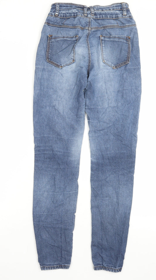 New Look Womens Blue Cotton Skinny Jeans Size 8 L29 in Regular Button