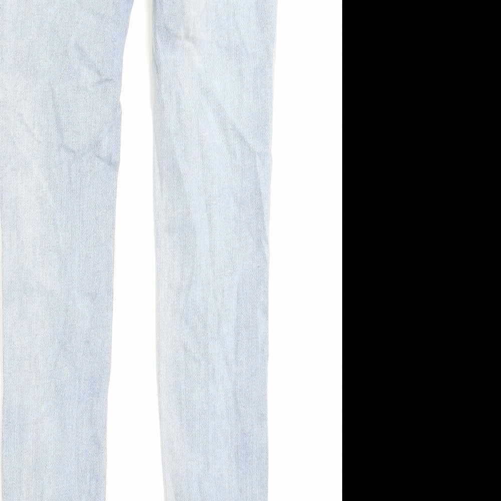 Pull&Bear Womens Blue Cotton Skinny Jeans Size 6 L29 in Regular Button