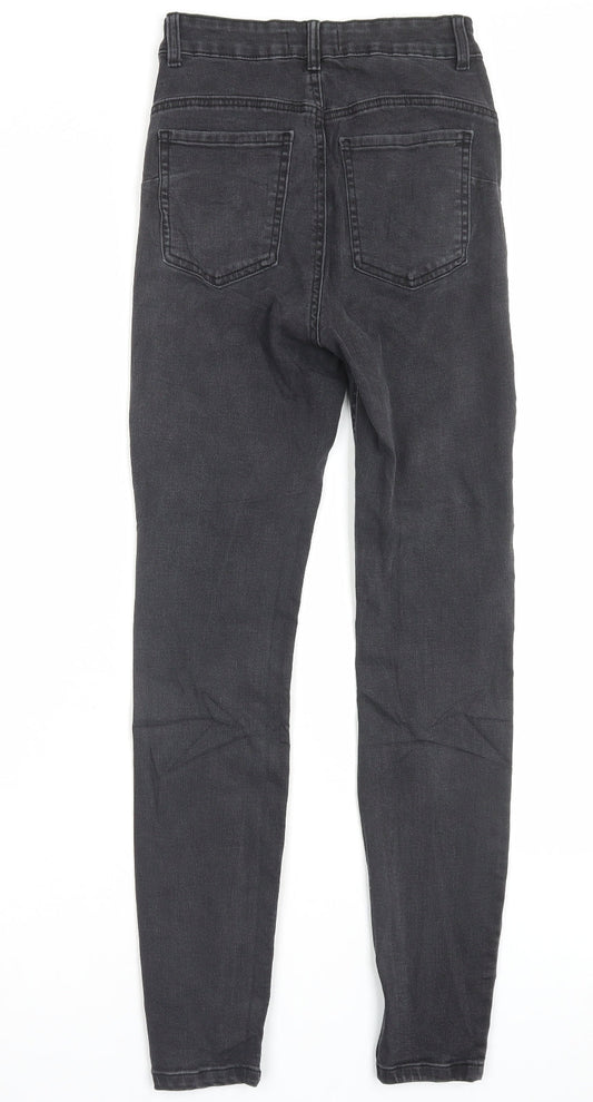 Denim & Co. Womens Black Cotton Skinny Jeans Size 10 L29 in Regular Button