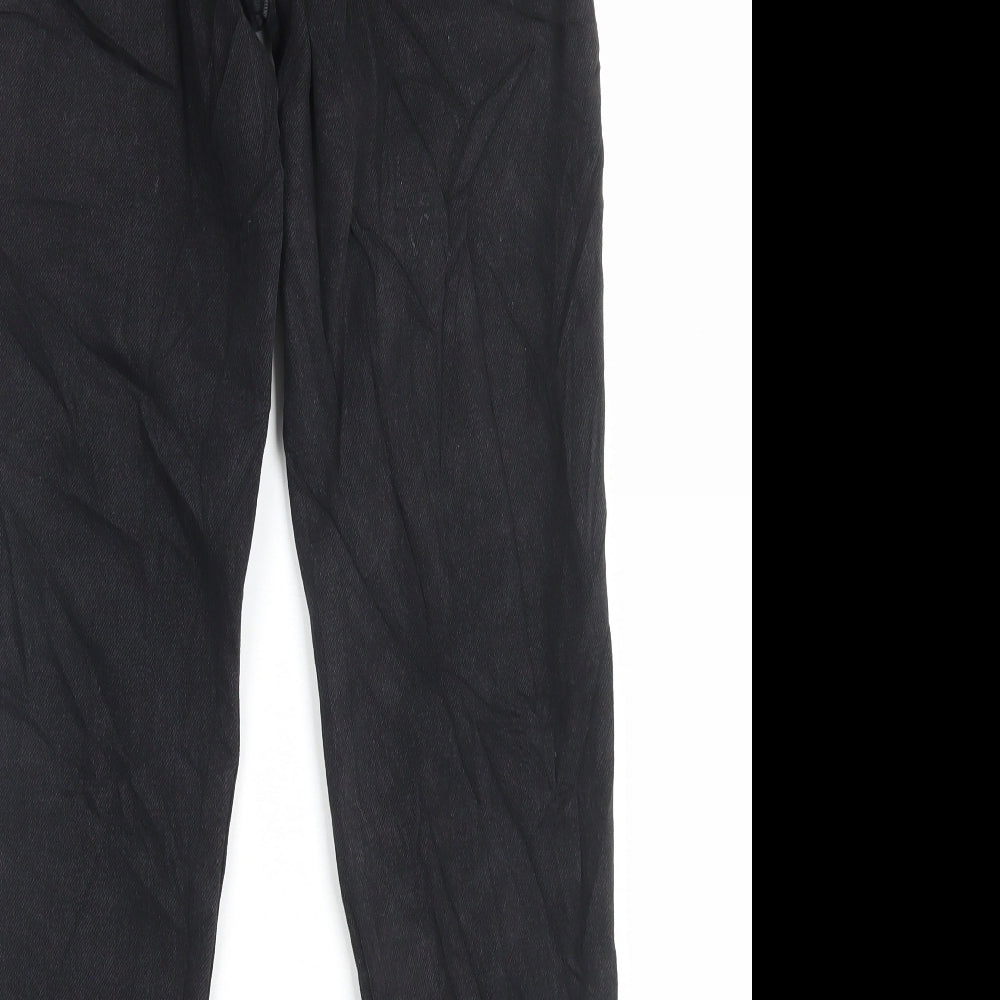 Denim & Co. Womens Black Cotton Straight Jeans Size 8 L27 in Regular Button