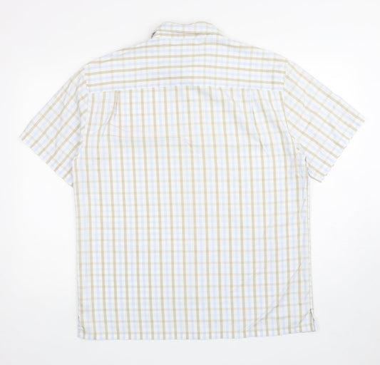 Mens UK Size L NEXT White Button-Up Short Sleeve Casual Shirt
