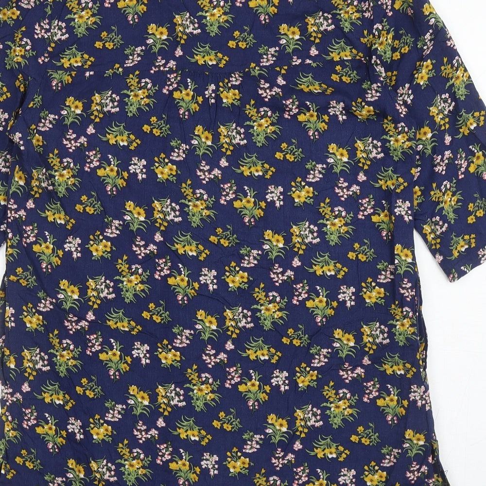 Womens UK Size M Ravi Famous Blue Tunic T-Shirt