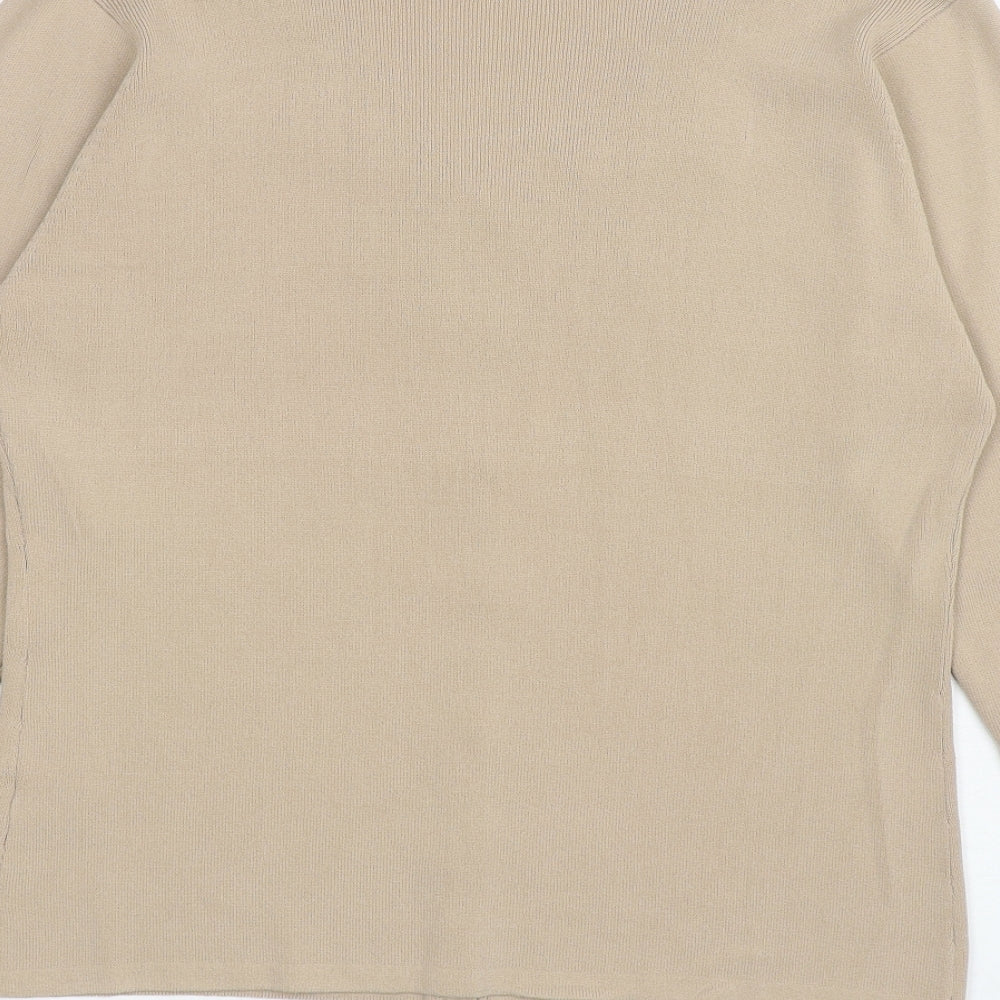 Womens UK Size M Reflect Beige Cardigan Jumper