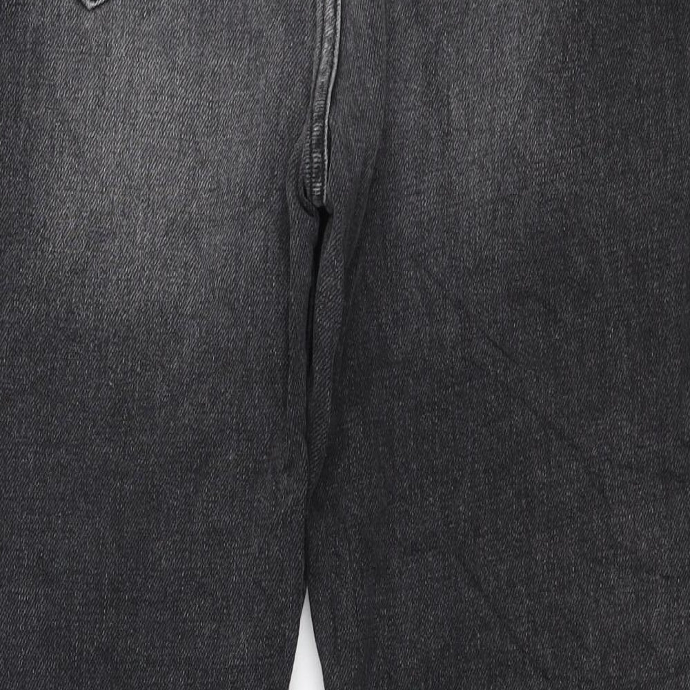 Topshop Womens Black Cotton Mom Jeans Size 25 in L32 in Regular Zip