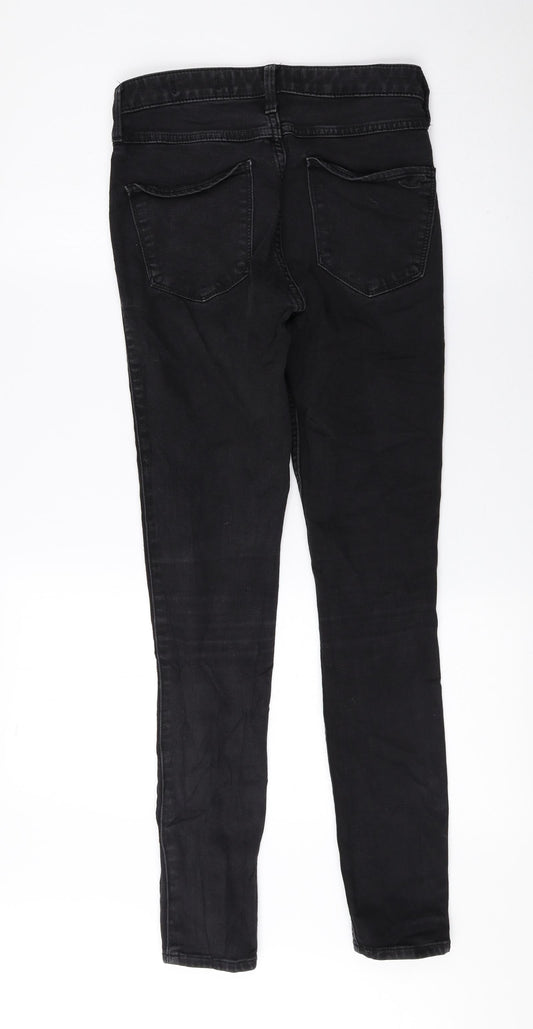 Hollister Womens Black Cotton Skinny Jeans Size 26 L28 in Regular Zip