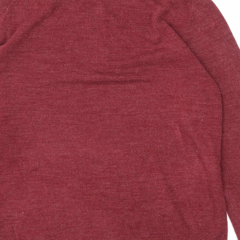 Cedar Wood State Mens Purple Round Neck Acrylic Pullover Jumper Size L