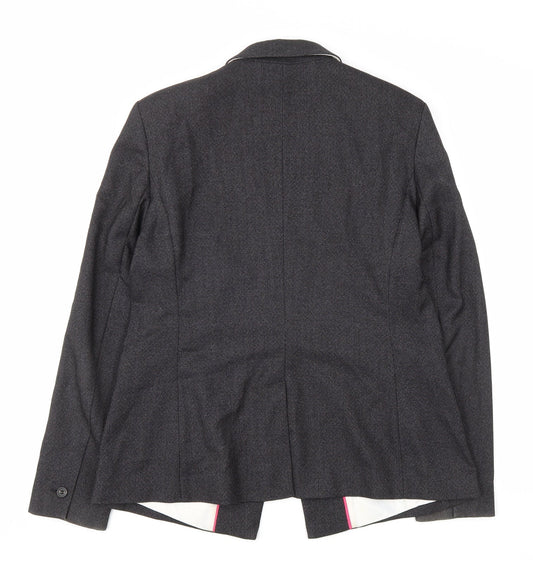 NEXT Womens Grey Polyester Jacket Blazer Size 14