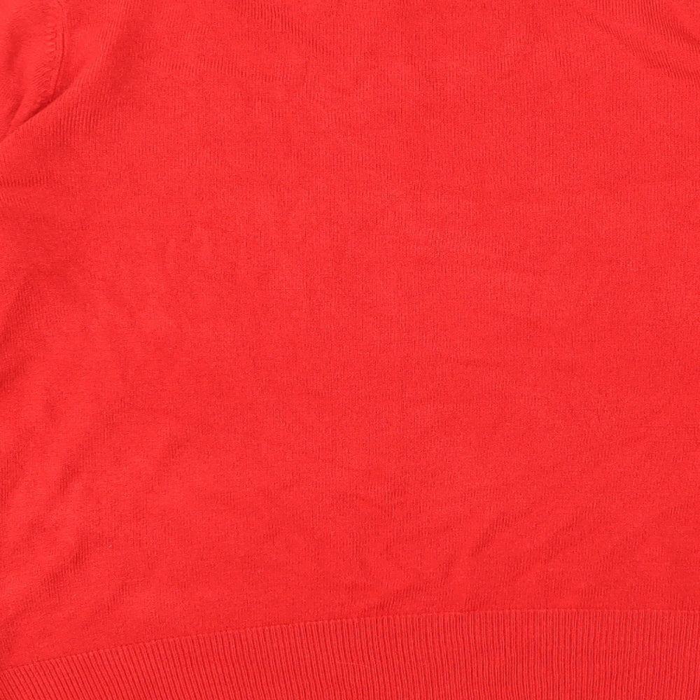 BHS Womens Red Round Neck Acrylic Pullover Jumper Size 14