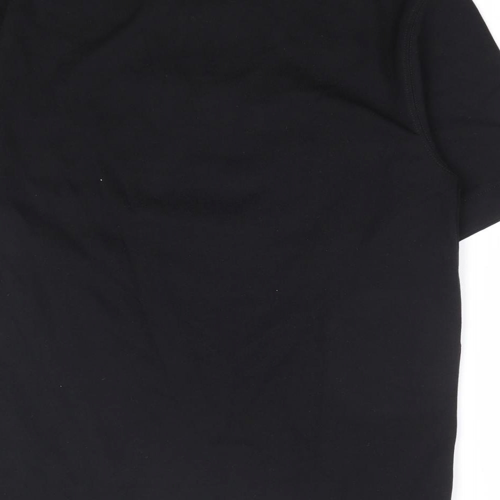 Womens UK Size M Zara Black Basic T-Shirt