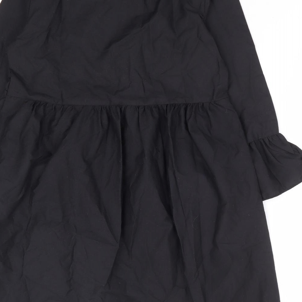 Boohoo Womens Black Polyester A-Line Size 4 V-Neck Pullover