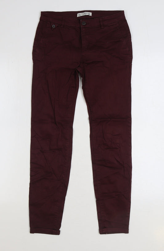 Womens UK Size 6 Pull&Bear Regular Fit Skinny Red Jeans