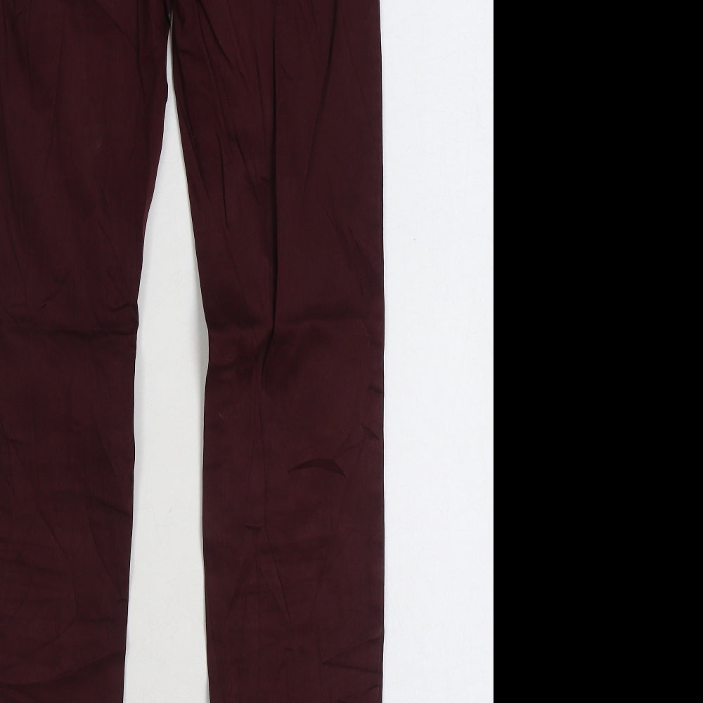 Pull&Bear Womens Red Cotton Skinny Jeans Size 6 L27 in Regular Zip