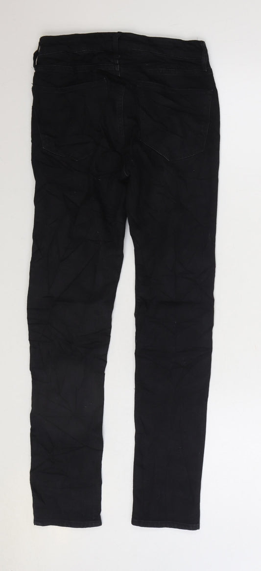Denim & Co. Womens Black Cotton Skinny Jeans Size 10 L28 in Regular Zip