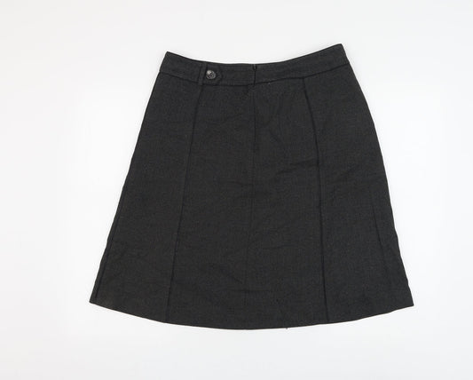 Ann Taylor Womens Green Polyester A-Line Skirt Size 8 Zip