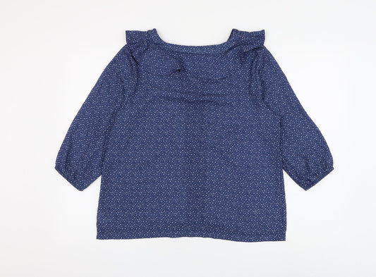 Womens UK Size 14 Kaleidoscope Blue Basic Blouse