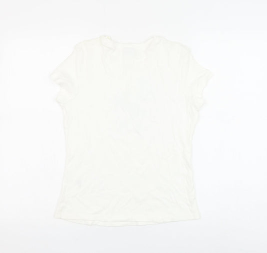 Womens UK Size 14 Marks and Spencer White Basic T-Shirt