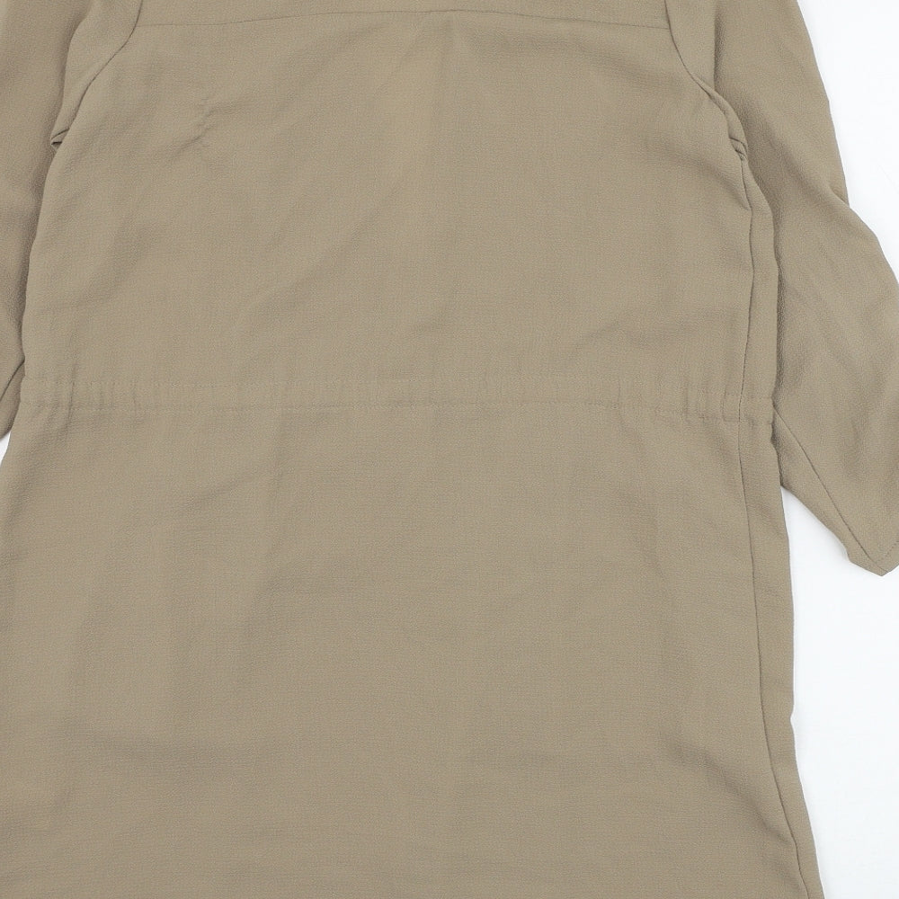 Primark Womens Brown Jacket Blazer Size 4 Tie