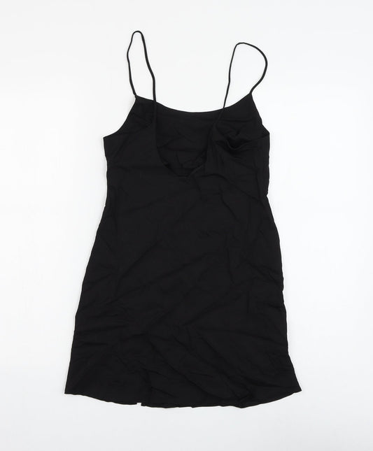 ASOS Womens Black Viscose Mini Size 8 Square Neck Pullover