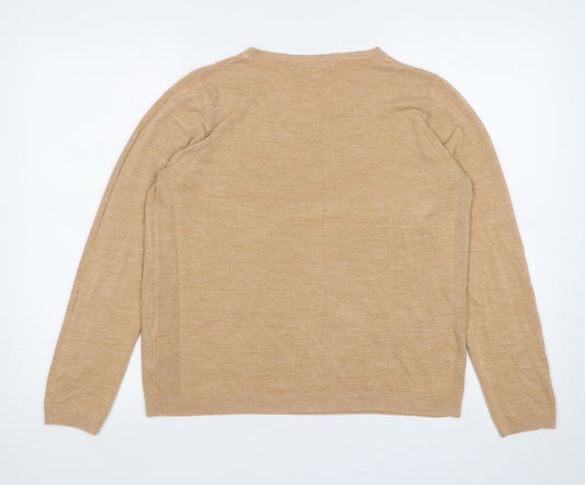 Womens UK Size 16 Marks and Spencer Beige Pullover Jumper