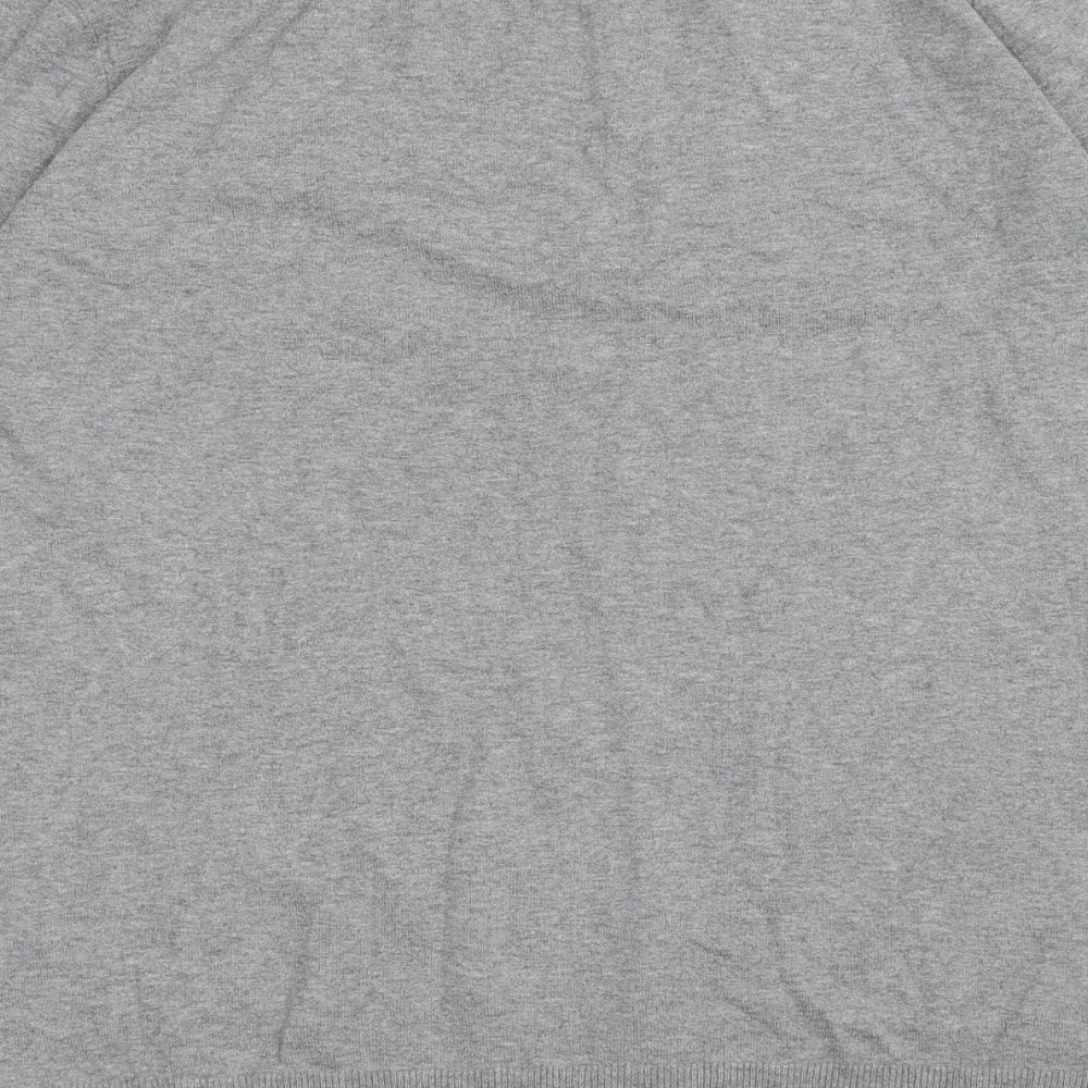 Nutmeg Mens Grey Round Neck Cotton Pullover Jumper Size L