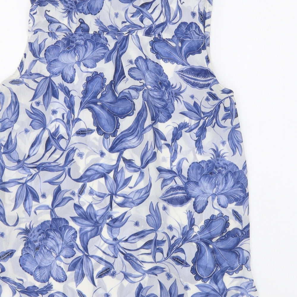 Womens UK Size 4 H&M Blue Basic Button-Up