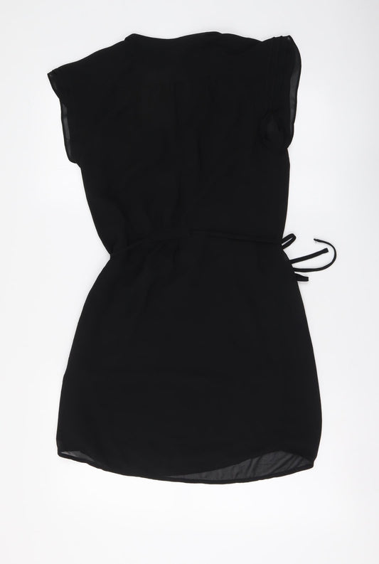 H&M Womens Black Polyester A-Line Size XS V-Neck Pullover