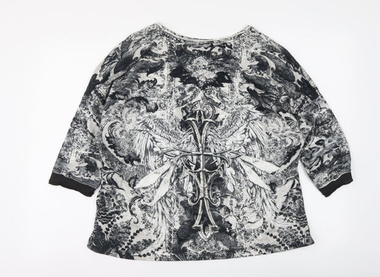 Betty Barclay Womens Black Geometric Polyester Basic Blouse Size M Round Neck